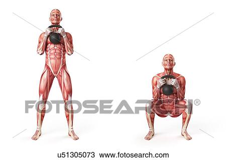 Person using kettlebell, illustration View Large Illustration Drawing - Person using kettlebell, illustration. Fotosearch