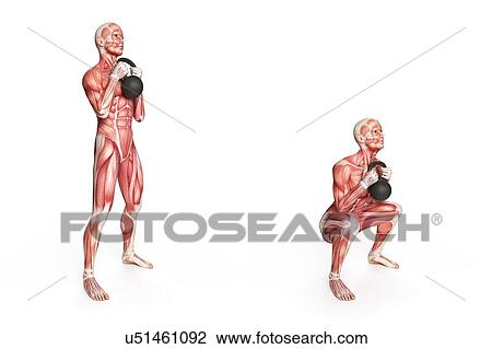 Person using kettlebell, illustration View Large Illustration Drawing - Person using kettlebell, illustration. Fotosearch