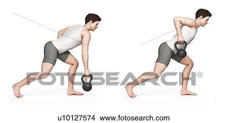 Person using kettlebell, illustration View Large Illustration Stock Illustration - Person using kettlebell, illustration. Fotosearch