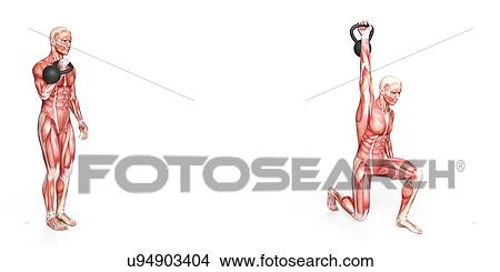 Person using kettlebell, illustration View Large Illustration Stock Illustration - Person using kettlebell, illustration. Fotosearch