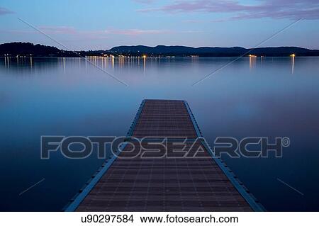 Picture - Pier, Lake Maggiore, Piedmont, Lombardy, Italy. Fotosearch