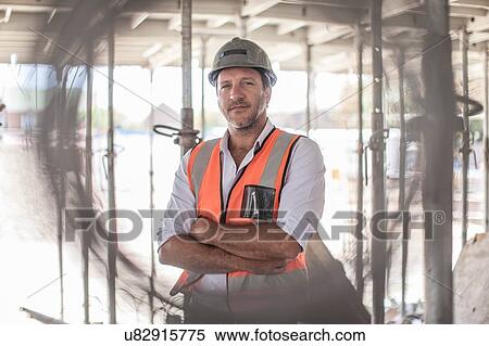 Portrait of site foreman on construction site View Large Photo Image Stock Photography - Portrait of site foreman on construction site. Fotosearch