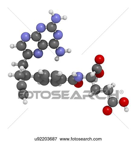 Pralatrexate cancer drug molecule View Large Photo Image Stock Photo - Pralatrexate cancer drug molecule. Fotosearch