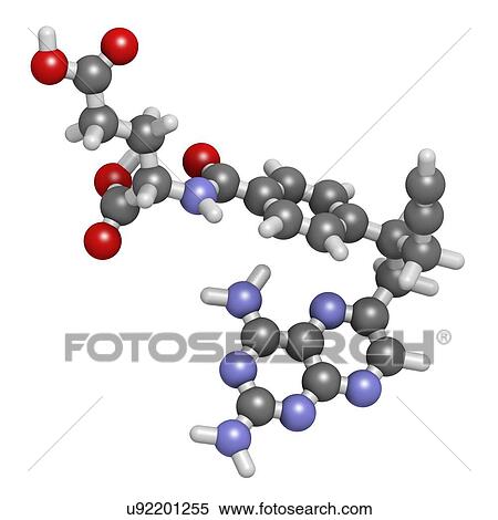 Stock Photography - Pralatrexate cancer drug molecule. Fotosearch