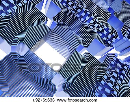 Stock Image - "Quantum computer, electronic circuitry". Fotosearch