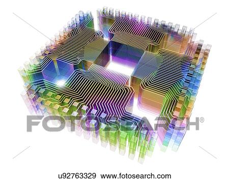 Stock Photo - "Quantum computer, electronic circuitry". Fotosearch