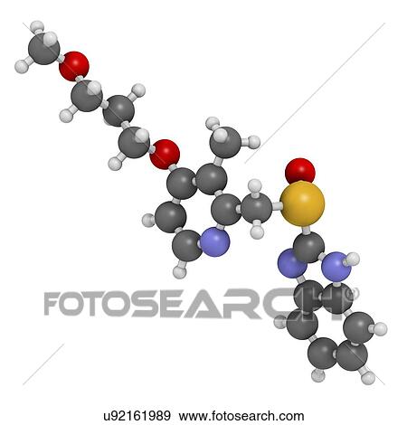 Stock Photo - Rabeprazole gastric ulcer drug molecule. Fotosearch