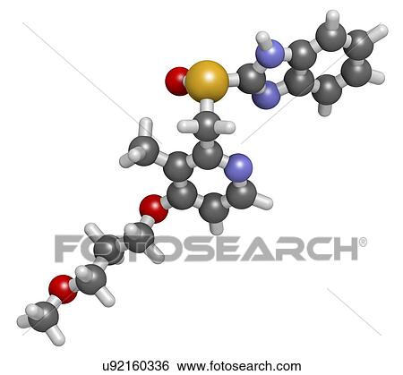 Stock Photograph - Rabeprazole gastric ulcer drug molecule. Fotosearch