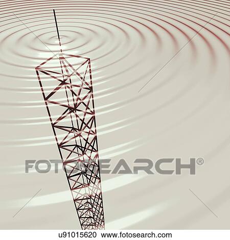 Stock Image - Radio communications tower. Fotosearch