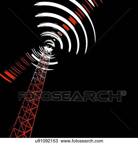 Stock Image - Radio communications tower. Fotosearch