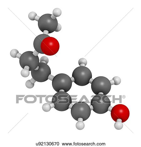 Stock Image - Raspberry ketone molecule. Fotosearch