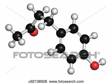 Stock Photo - Raspberry ketone molecule. Fotosearch