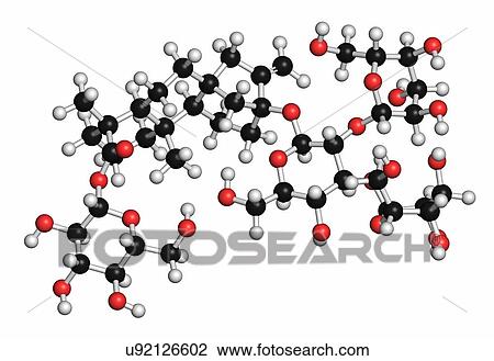 Stock Image - Rebaudioside A molecule. Fotosearch