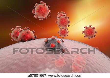 Stock Illustration - Release of viruses, illustration. Fotosearch