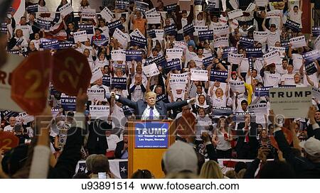 Picture -  Republican presidential candidate Donald Trump campaign rally at the South Point Arena & Casino in Las Vegas. Fotosearch