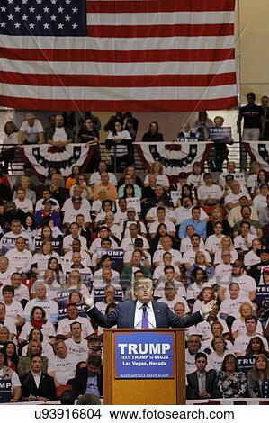 Republican presidential candidate Donald Trump campaign rally at the South Point Arena & Casino in Las Vegas View Large Photo Image Picture - Republican presidential candidate Donald Trump campaign rally at the South Point Arena & Casino in Las Vegas. Fotosearch