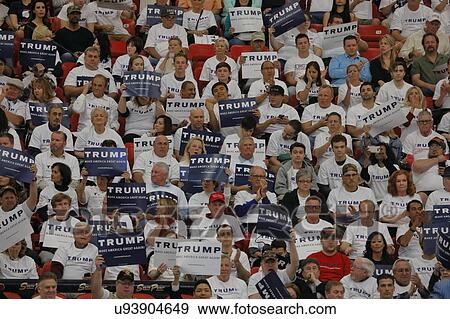 Stock Photo -  Republican presidential candidate Donald Trump campaign rally at the South Point Arena & Casino in Las Vegas. Fotosearch
