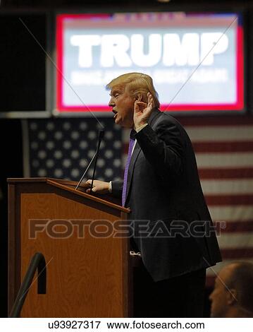 Republican presidential candidate Donald Trump campaign rally at the South Point Arena & Casino in Las Vegas View Large Photo Image Stock Photo - Republican presidential candidate Donald Trump campaign rally at the South Point Arena & Casino in Las Vegas. Fotosearch