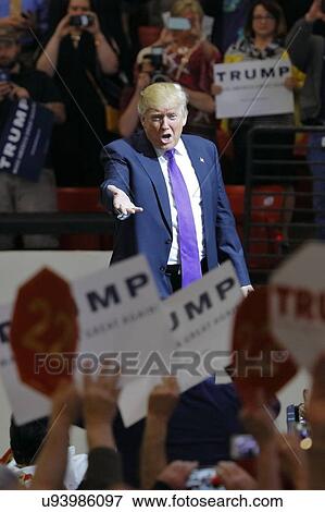 Stock Photo -  Republican presidential candidate Donald Trump campaign rally at the South Point Arena & Casino in Las Vegas. Fotosearch