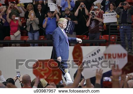 Stock Photo -  Republican presidential candidate Donald Trump campaign rally at the South Point Arena & Casino in Las Vegas. Fotosearch