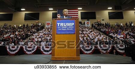 Stock Photography -  Republican presidential candidate Donald Trump campaign rally at the South Point Arena & Casino in Las Vegas. Fotosearch