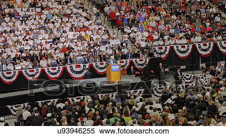 Stock Photography -  Republican presidential candidate Donald Trump campaign rally at the South Point Arena & Casino in Las Vegas. Fotosearch