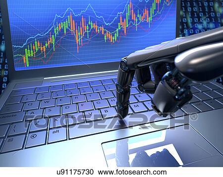 Robotic hand using a laptop computer View Large Photo Image Stock Image - Robotic hand using a laptop computer. Fotosearch