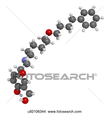 Picture - Salmeterol asthma drug molecule. Fotosearch