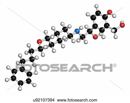 Picture - Salmeterol asthma drug molecule. Fotosearch
