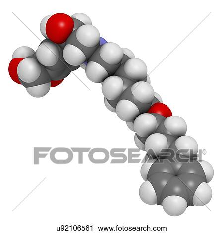 Stock Image - Salmeterol asthma drug molecule. Fotosearch