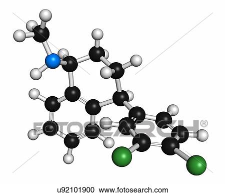 Stock Image - Sertraline antidepressant drug molecule. Fotosearch