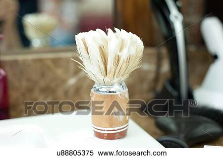 Stock Photography - Shaving cream covered shaving brush. Fotosearch