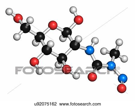 Stock Image - Streptozotocin cancer drug molecule. Fotosearch