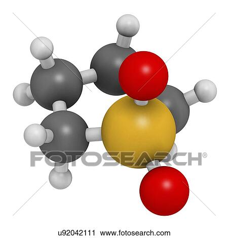 Stock Image - Sulfolane industrial solvent molecule. Fotosearch