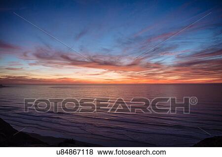 Stock Photo - "Sunset over ocean, San Diego, California, USA". Fotosearch