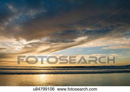 Stock Photograph - "Sunset over ocean, San Diego, California, USA". Fotosearch