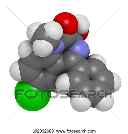 Stock Image - Temazepam benzodiazepine drug molecule. Fotosearch
