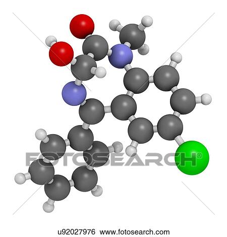 Temazepam benzodiazepine drug molecule View Large Photo Image Stock Photograph - Temazepam benzodiazepine drug molecule. Fotosearch