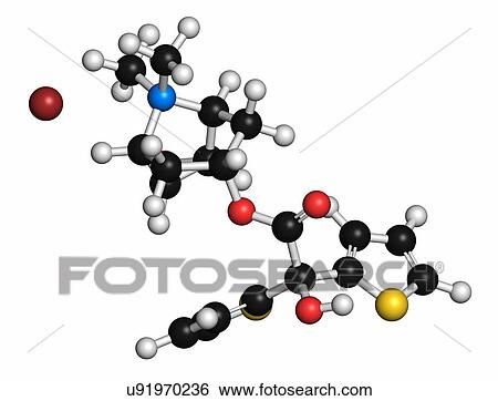 Stock Photograph - Tiotropium bromide COPD drug molecule. Fotosearch