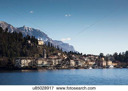 Stock Photo - Traditional lakeside town, Lake Como, Italy. Fotosearch