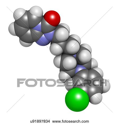 Trazodone antidepressant drug molecule View Large Photo Image Picture - Trazodone antidepressant drug molecule. Fotosearch
