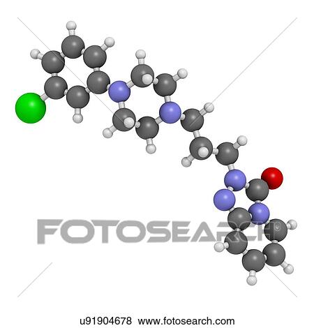 Stock Photo - Trazodone antidepressant drug molecule. Fotosearch