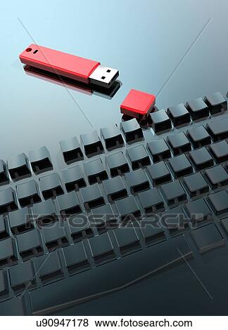 Stock Photo - USB and computer keys. Fotosearch