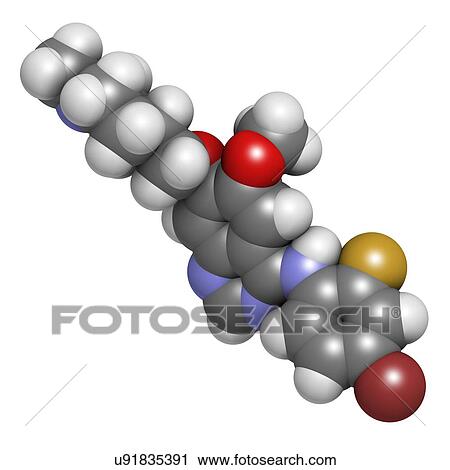 Stock Image - Vandetanib cancer drug molecule. Fotosearch