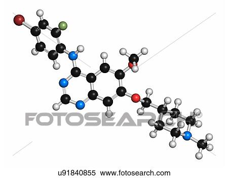Stock Photography - Vandetanib cancer drug molecule. Fotosearch