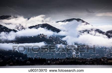 Stock Image - Verbania, Lake Maggiore, Piedmont, Italy. Fotosearch