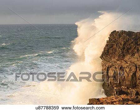 Waves hitting rock, Snaefellsnes peninsula, Iceland View Large Photo Image Stock Photo - Waves hitting rock, Snaefellsnes peninsula, Iceland. Fotosearch