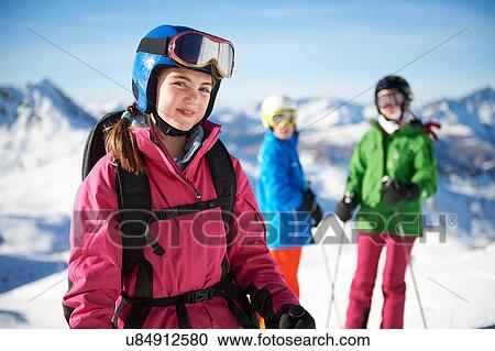 "Young skiers on skiing trip, Les Arcs, Villaroger, Savoie, France" View Large Photo Image Stock Image - "Young skiers on skiing trip, Les Arcs, Villaroger, Savoie, France". Fotosearch