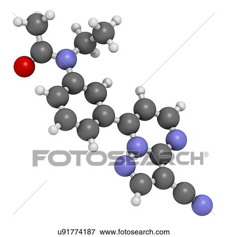 Stock Photo - Zaleplon hypnotic drug molecule. Fotosearch