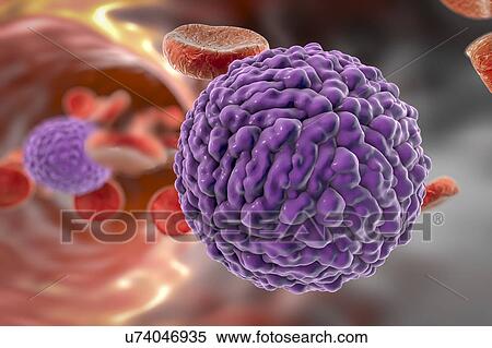 Stock Illustration - Zika virus in blood, illustration. Fotosearch